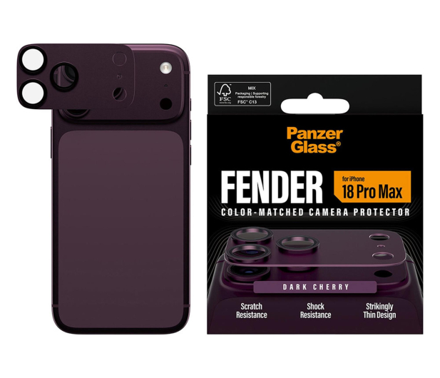 PanzerGlass Fender Camera Lens Protector do iPhone 18 Pro Max DarkCherry - 1604003 - zdjęcie 3